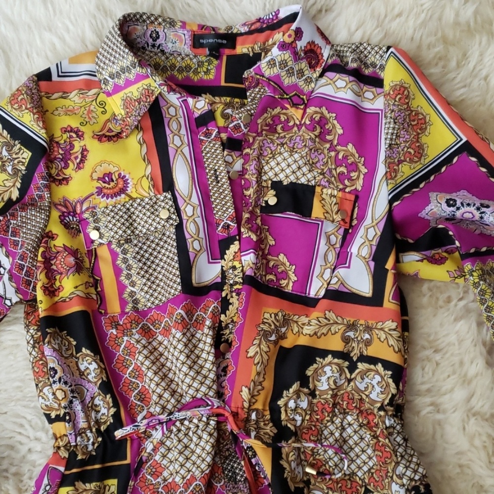 A Fun Colored Multi-Pattern Dress! - Picture 2 of 4